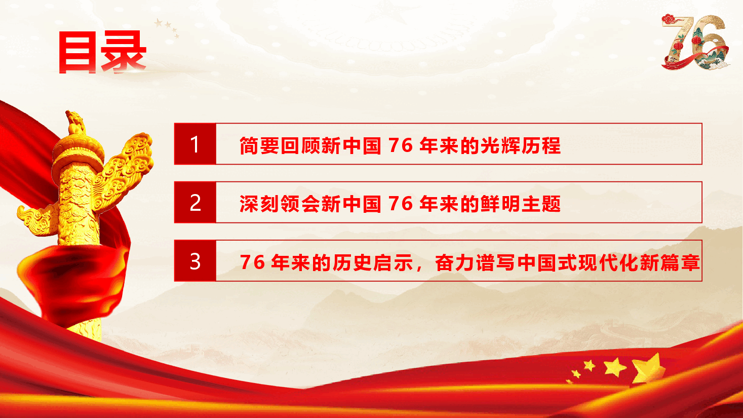 庆祝建国76周年国庆专题课件(附文稿):奋进新时代,筑梦强国路.pptx,第3页预览