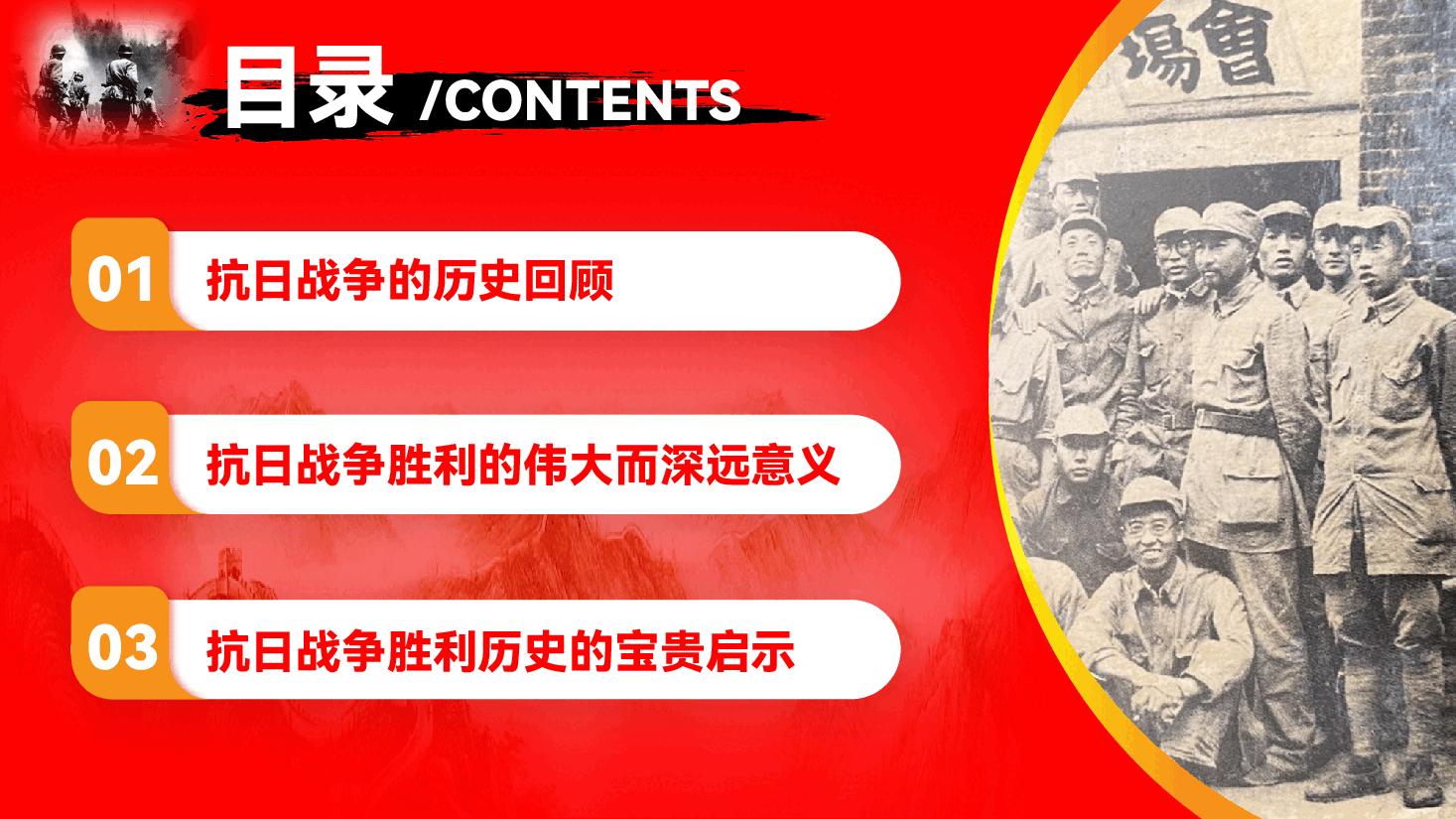 纪念伟大抗战精神专题辅导党课PPT（附讲稿）：铭记抗战历史，弘扬抗战精神.pptx，第4页预览