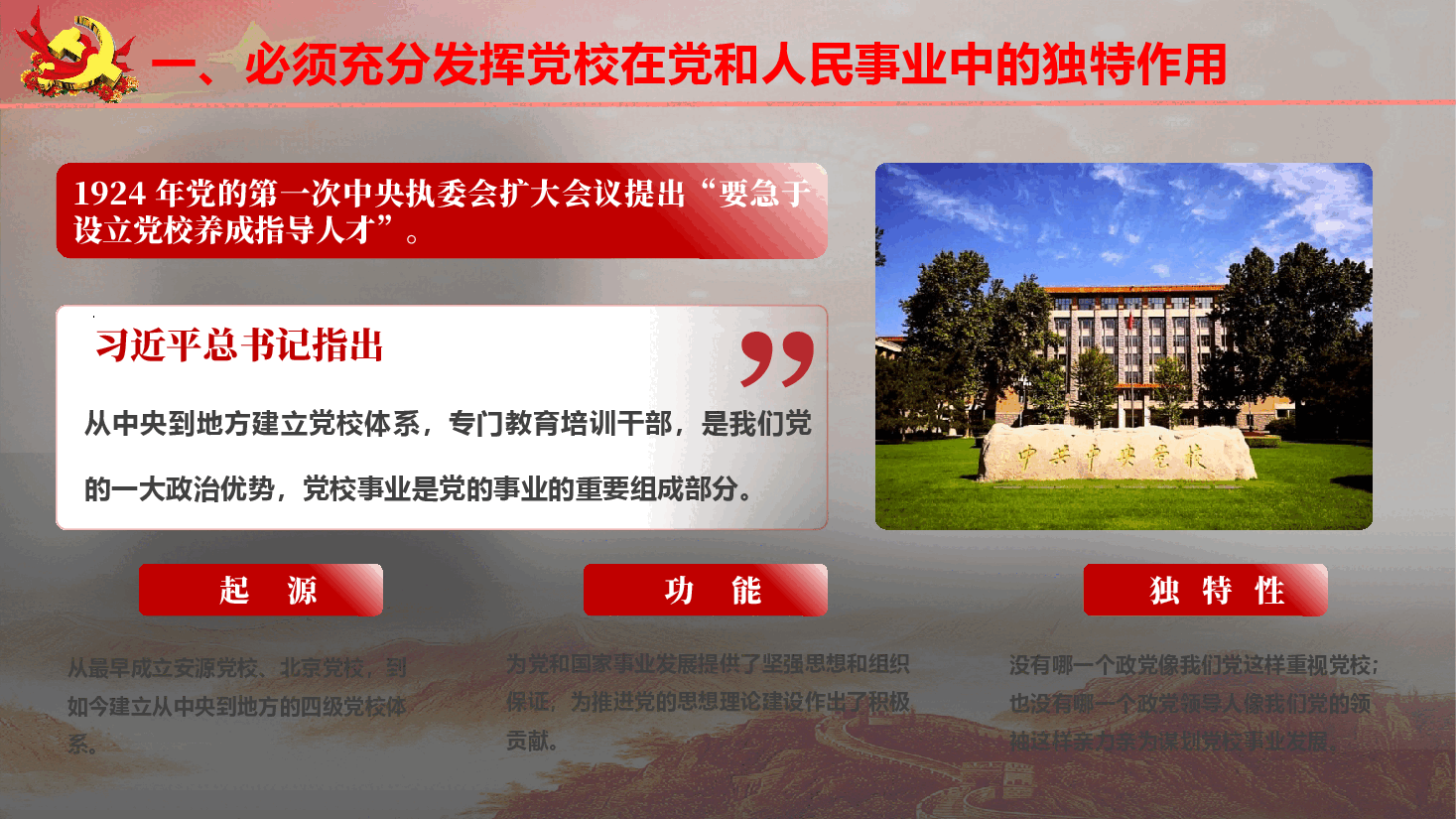 深刻学习领会习近平总书记关于党校工作的重要论述(PPT+文字稿).pptx,第4页预览