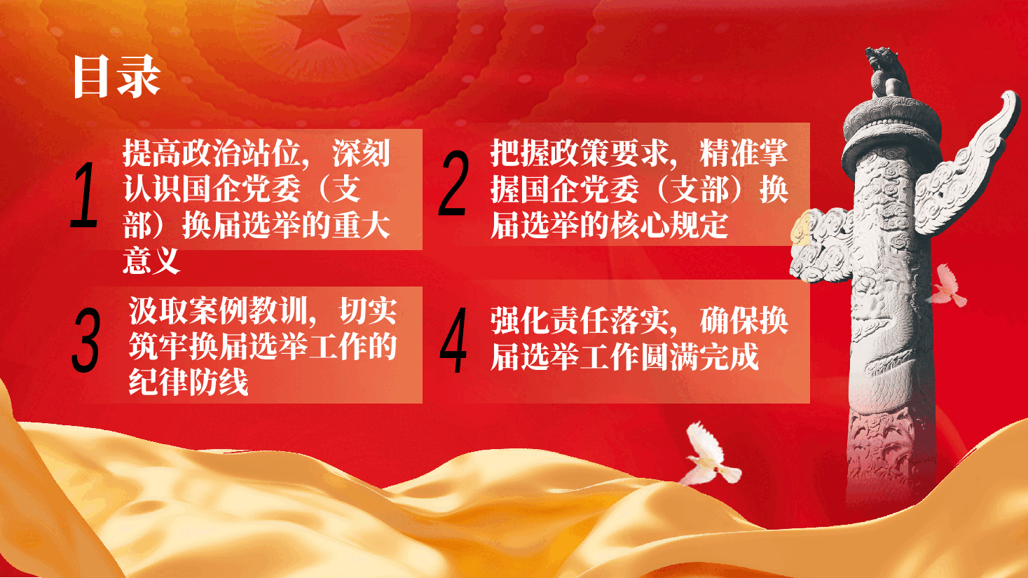 国企换届选举培训PPT:坚守政治担当规范换届程序,筑牢国企高质量发展的组织根基(附讲稿).pptx,第3页预览