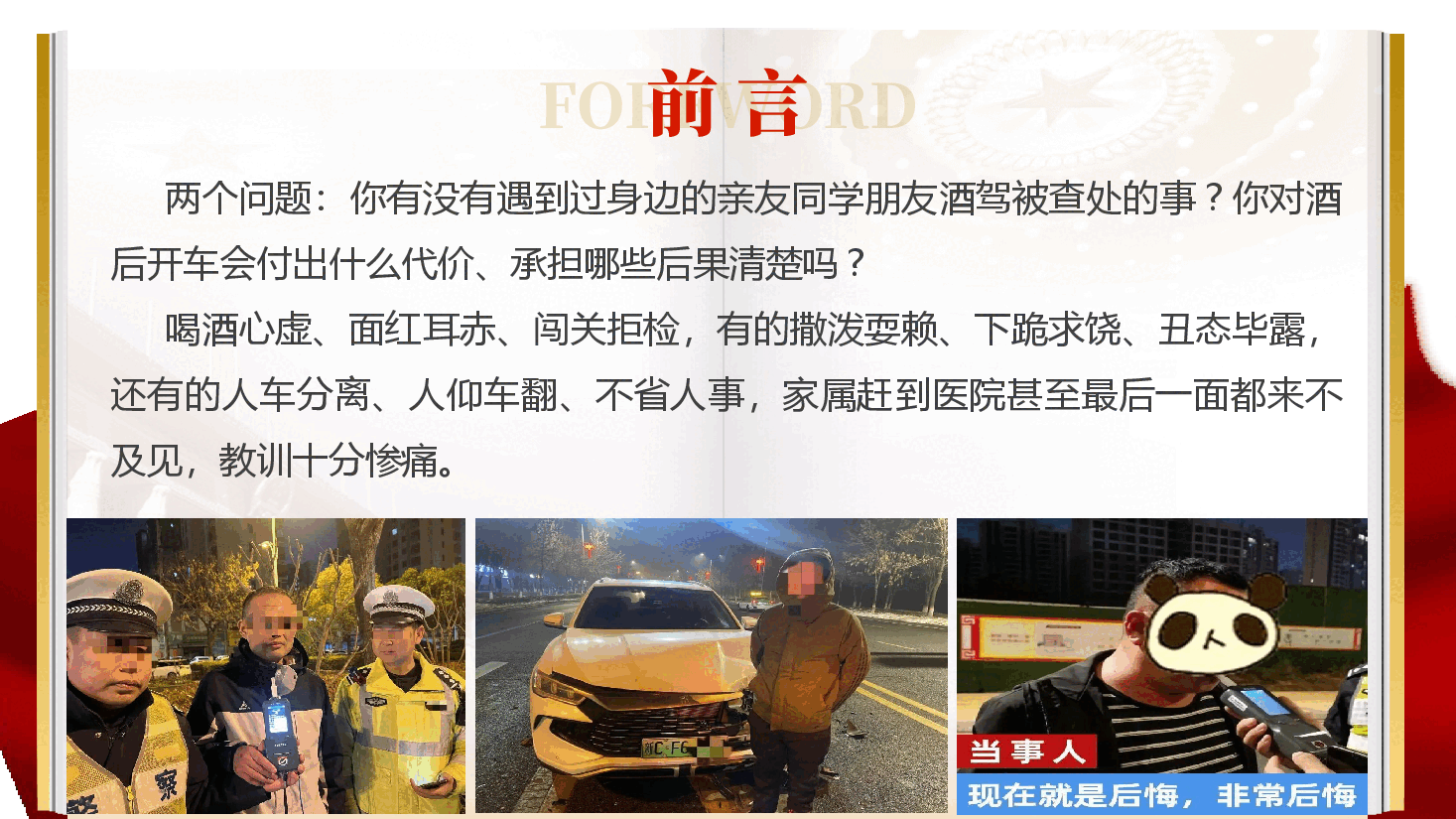 党员干部遵章守纪法制教育警示录(附讲稿):酒驾零容忍、安全伴终身.pptx,第2页预览