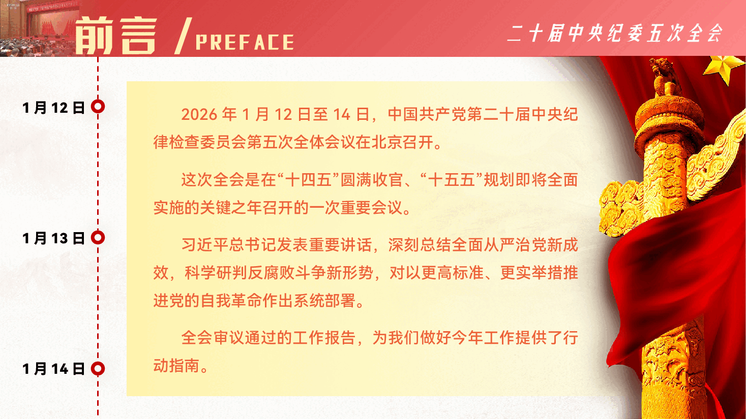 党的二十届中央纪委五次全会精神宣讲PPT（附文稿）：坚定不移推进党的自我革命，为“十五五”开局提供坚强保障.pptx，第2页预览