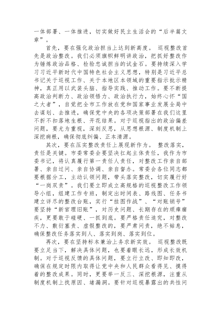 在市委常委会中央巡视组反馈意见整改专题民主生活会上的总结讲话.docx，第3页预览