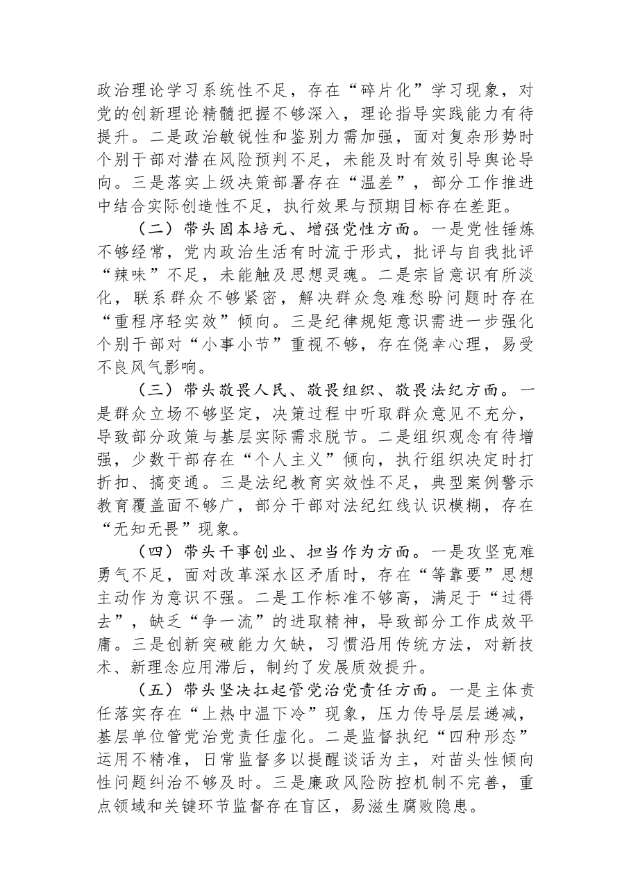 2025年度民主生活会个人对照检查发言提纲.docx,第3页预览