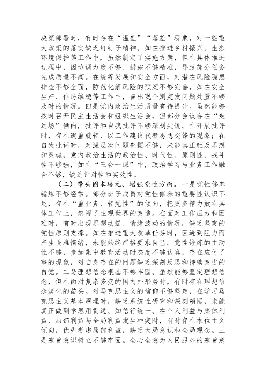 领导干部2025年度民主生活会对照材料.docx,第3页预览