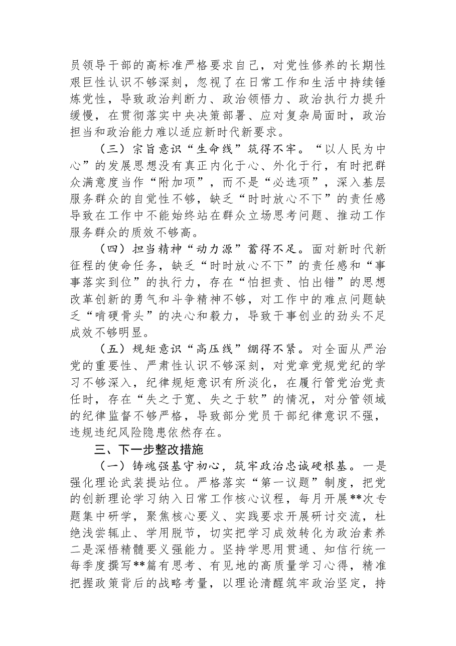 区委副书记、区长2025年度专题民主生活会对照检查发言材料.docx,第4页预览