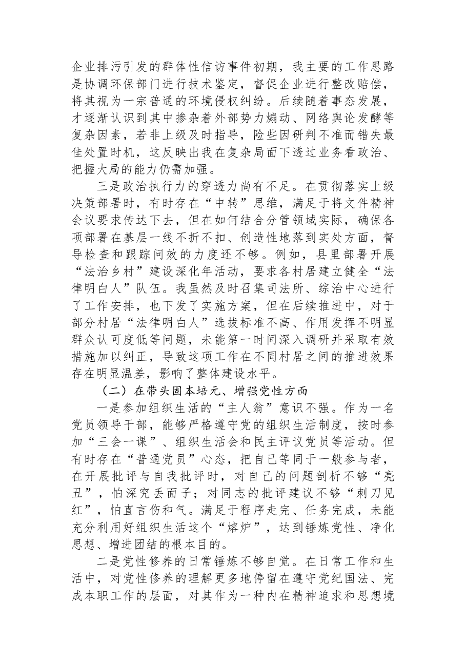 副镇长2025年度民主生活会对照检查材料(五个带头).docx,第2页预览