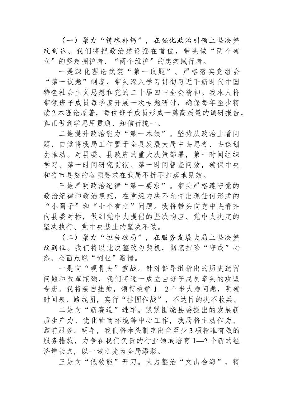局党组书记在2025年度民主生活会上的表态发言.docx,第4页预览