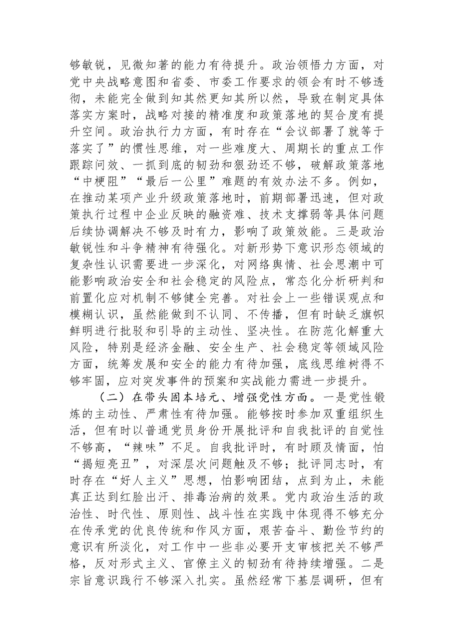 县长2025年民主生活会个人对照检查材料.docx,第3页预览