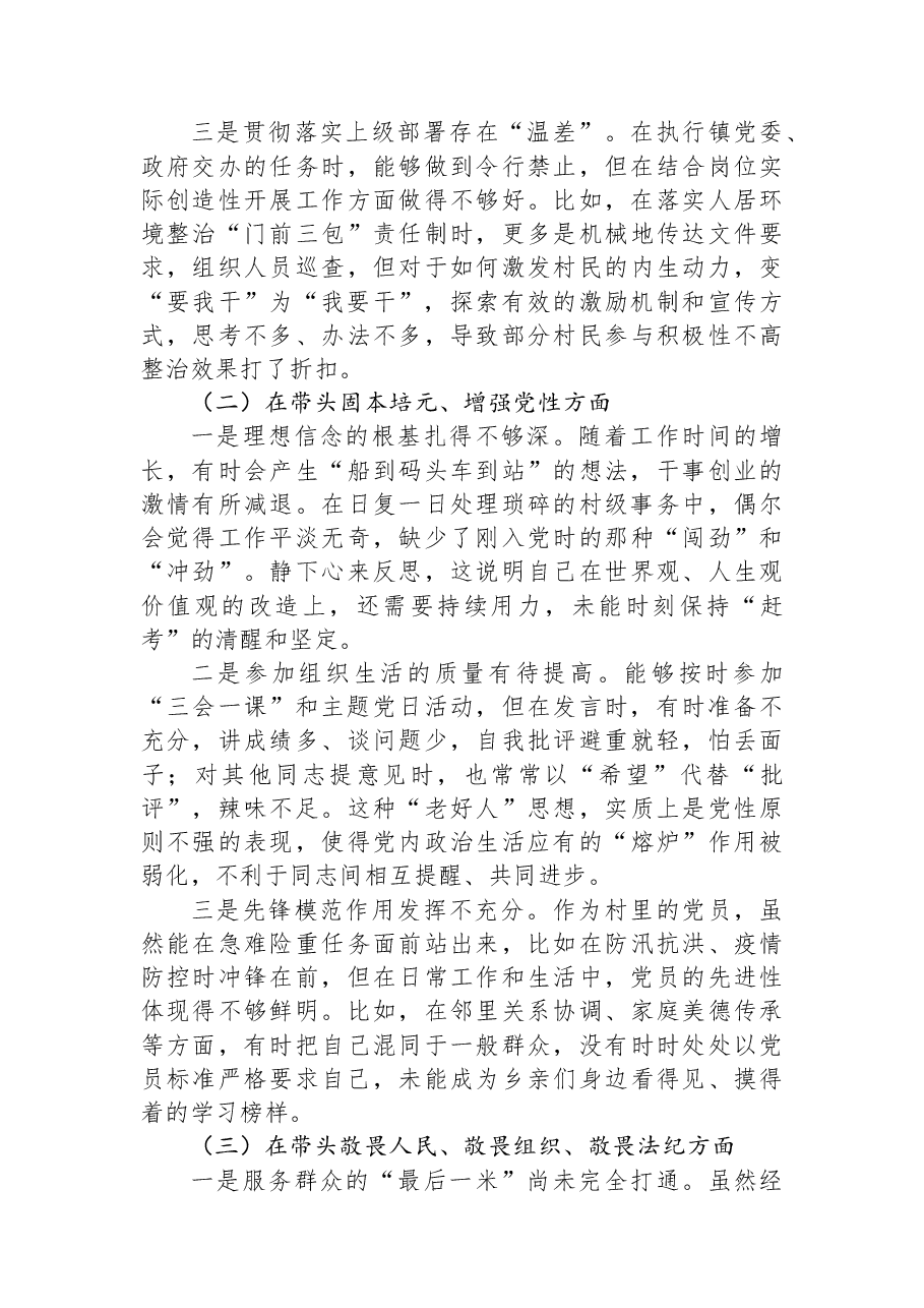 2025年度组织生活会个人对照检查材料.docx,第2页预览