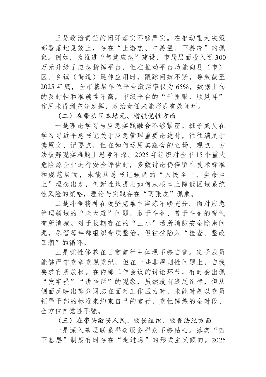 (22篇)局领导班子2025年民主生活会对照检查材料汇编.docx,第3页预览