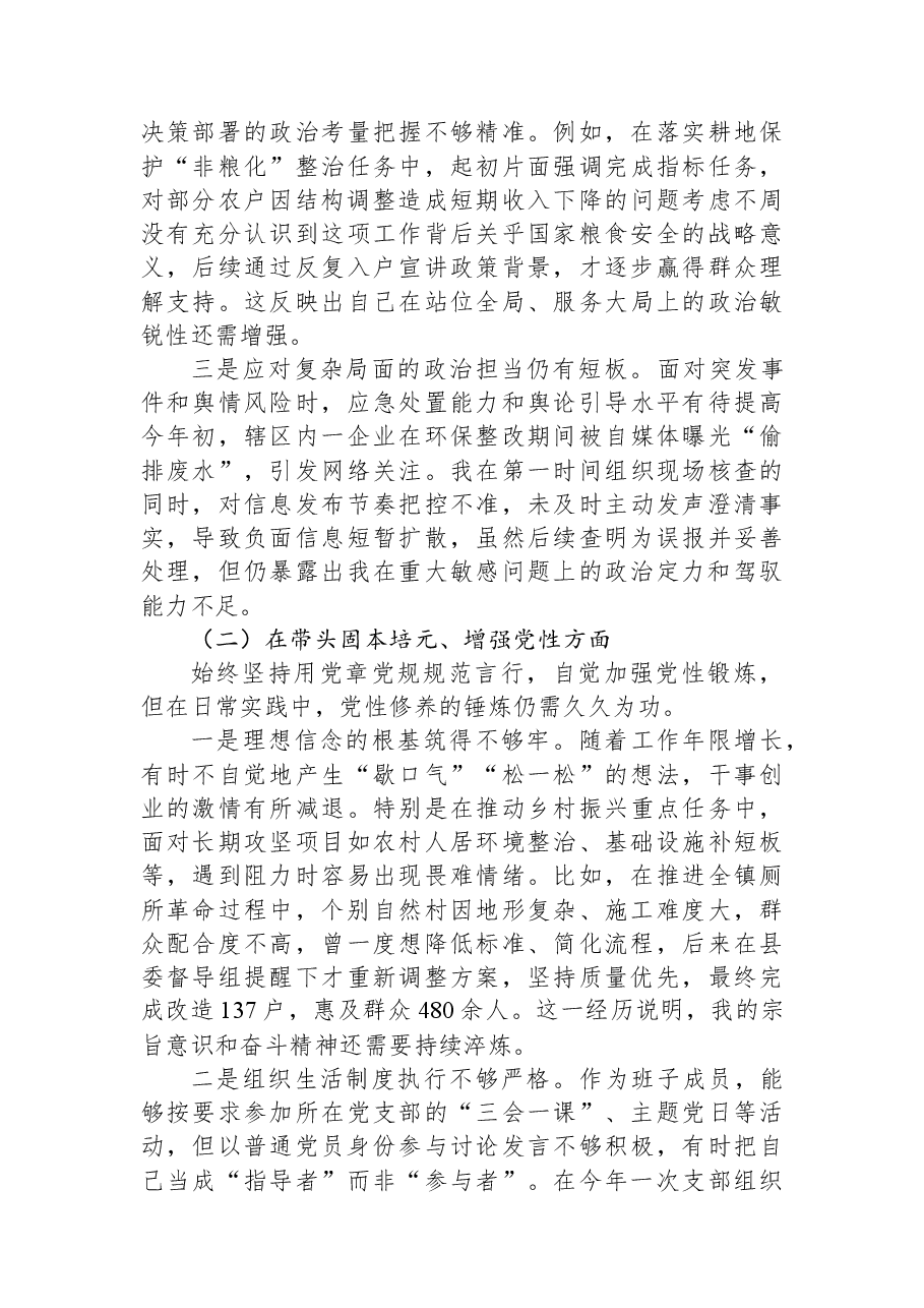 2025年度民主生活会个人对照检查材料(5个带头).docx,第2页预览