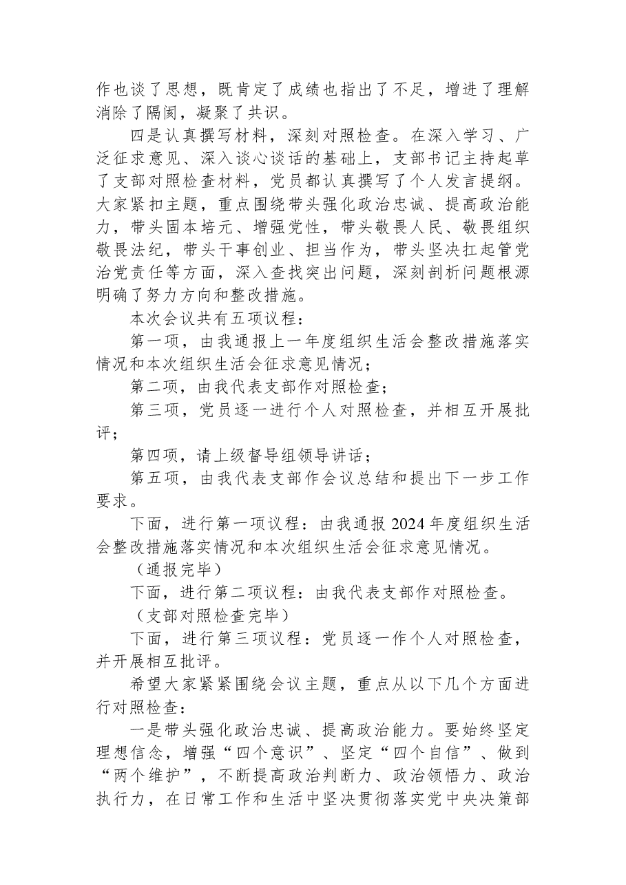 2025年度党支部组织生活会主持词.docx,第3页预览