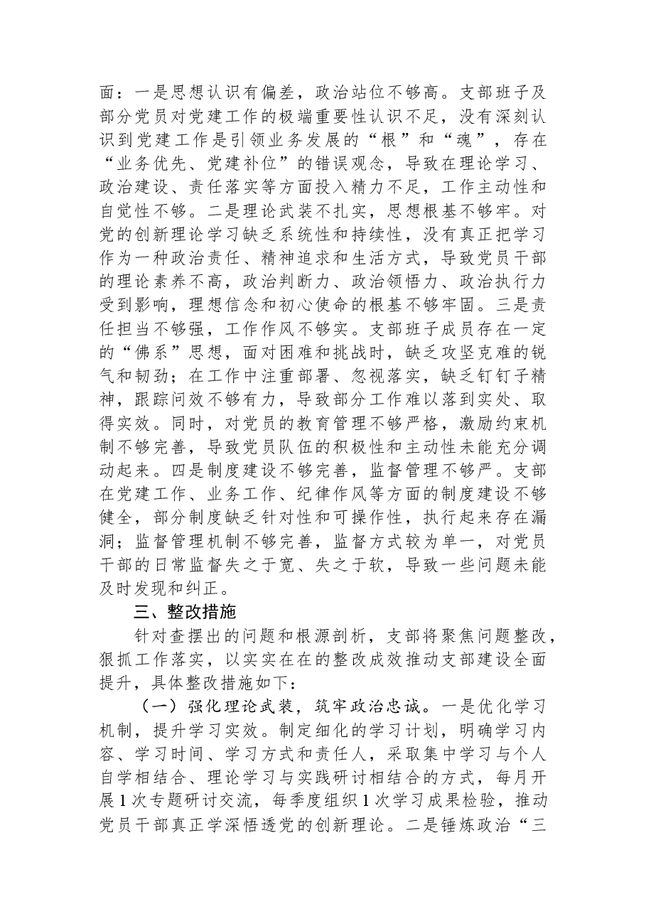 支部2025年度组织生活会对照检查材料.docx,第4页预览