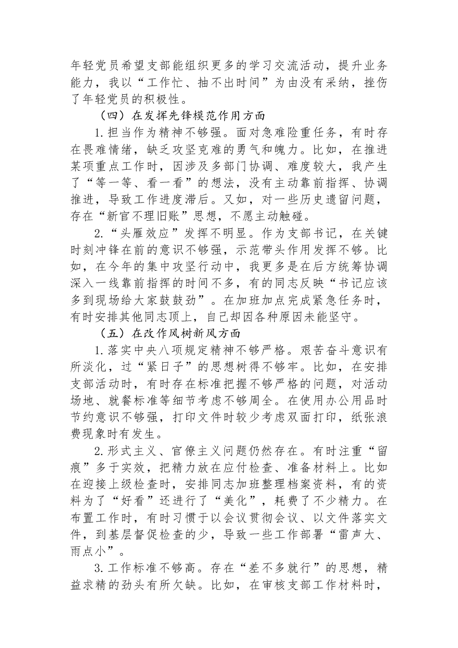 党支部书记2025年度组织生活会个人对照检查材料.docx,第3页预览
