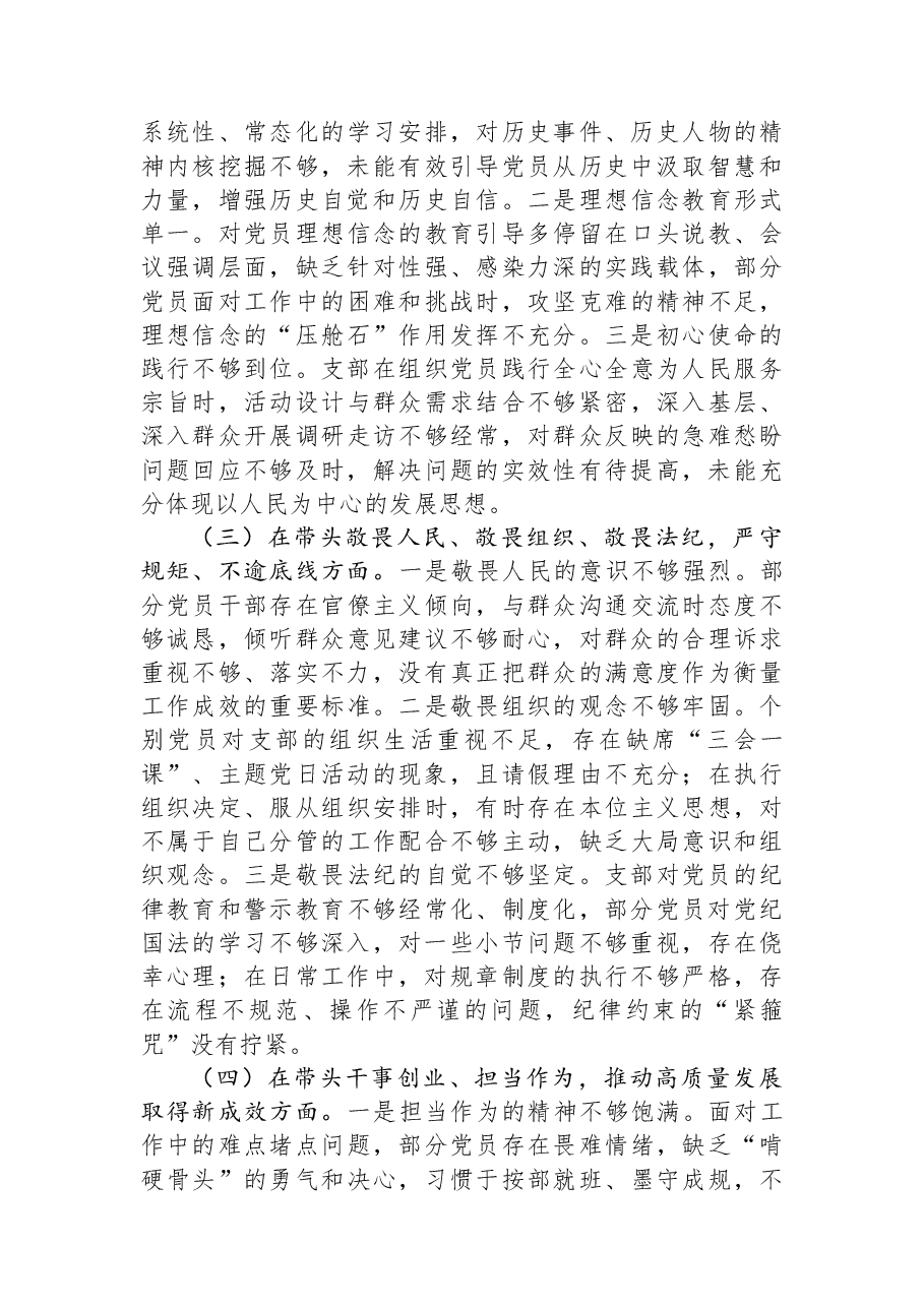 支部2025年度组织生活会对照检查材料.docx,第2页预览