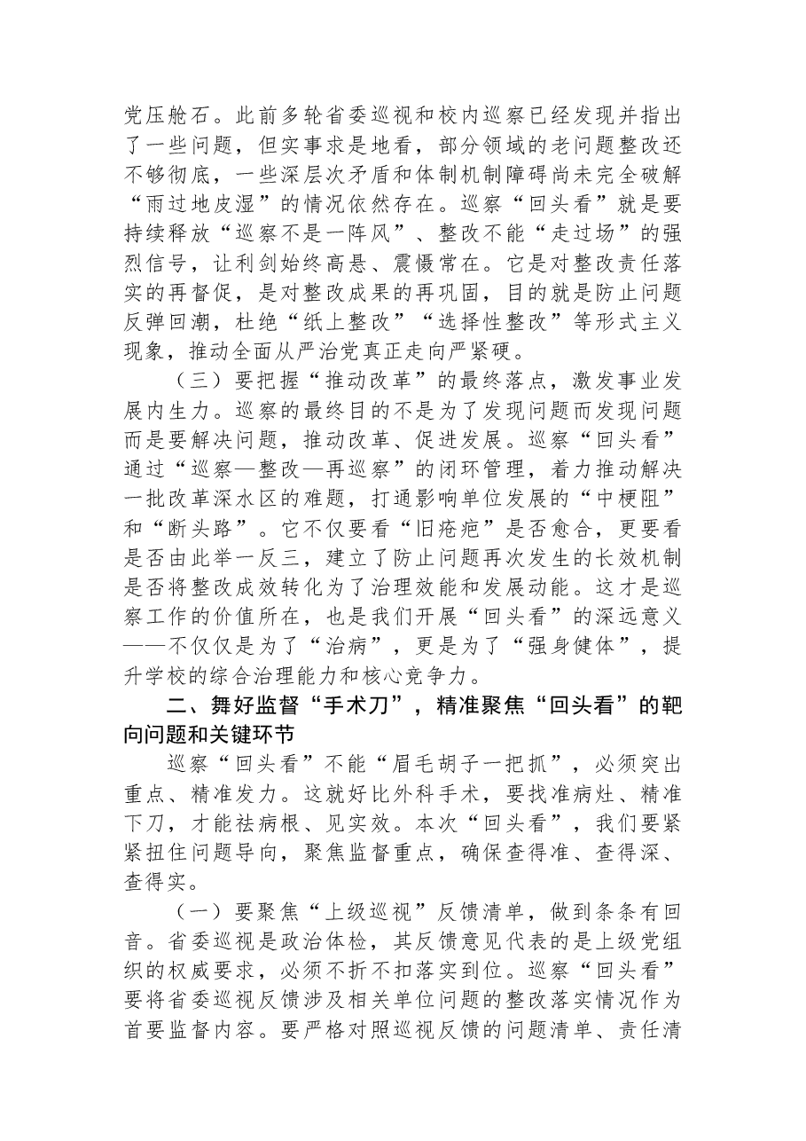 巡察工作领导小组副组长在巡察“回头看”动员部署会上的讲话.docx,第2页预览