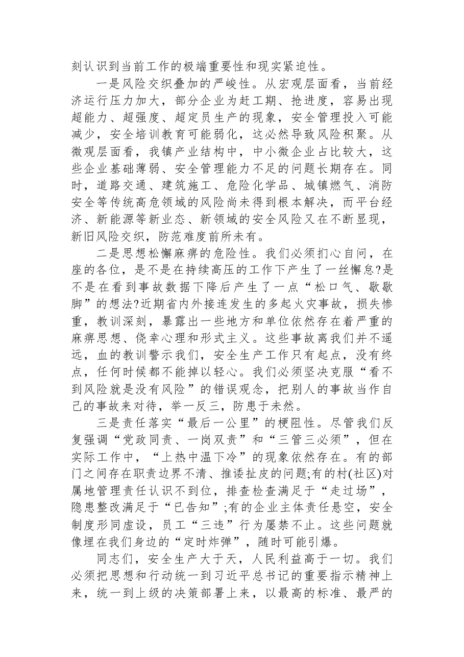 在XX镇岁末年初安全生产和消防安全工作会议上的讲话.docx,第2页预览