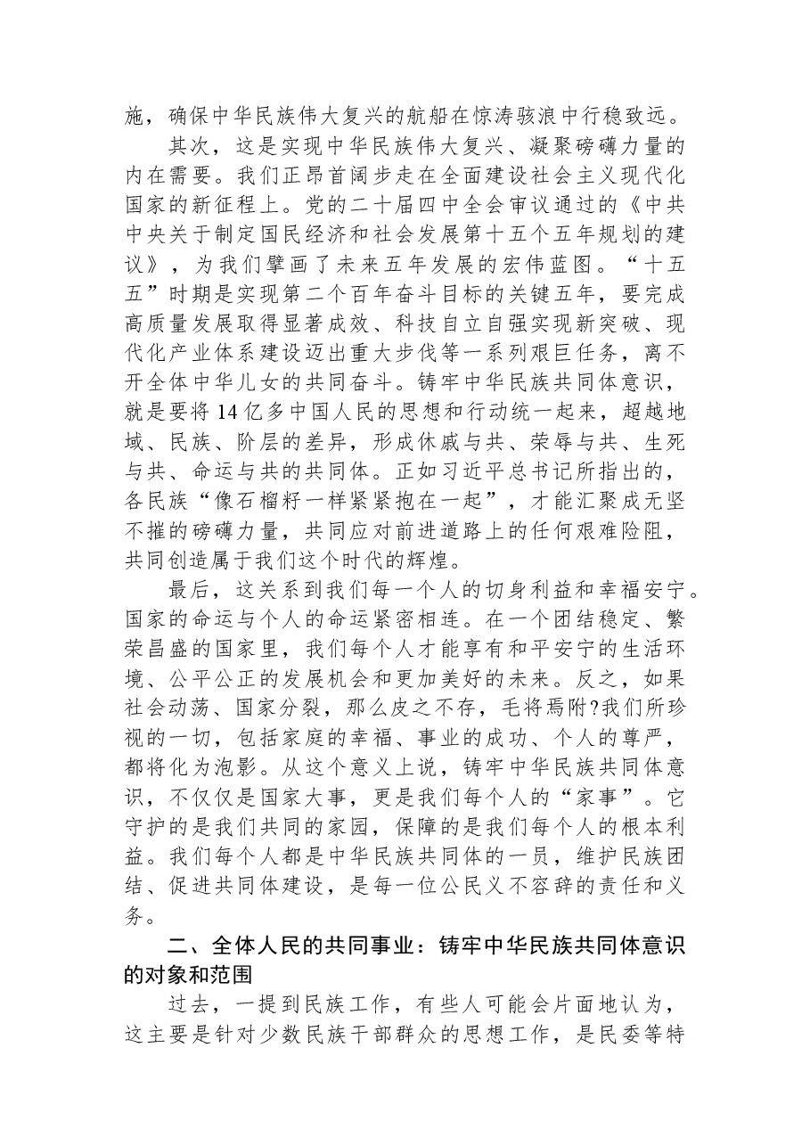 在XX园区服务中心关于“进一步铸牢中华民族共同体意识推进中华民族共同体建设”专题会议上的讲稿.docx,第2页预览