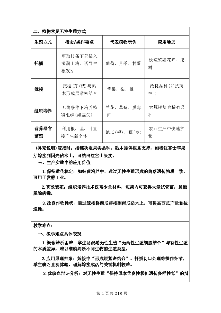 教案合集-2026年春新教材人教版八年级下册生物全册教案新版.docx,第4页预览