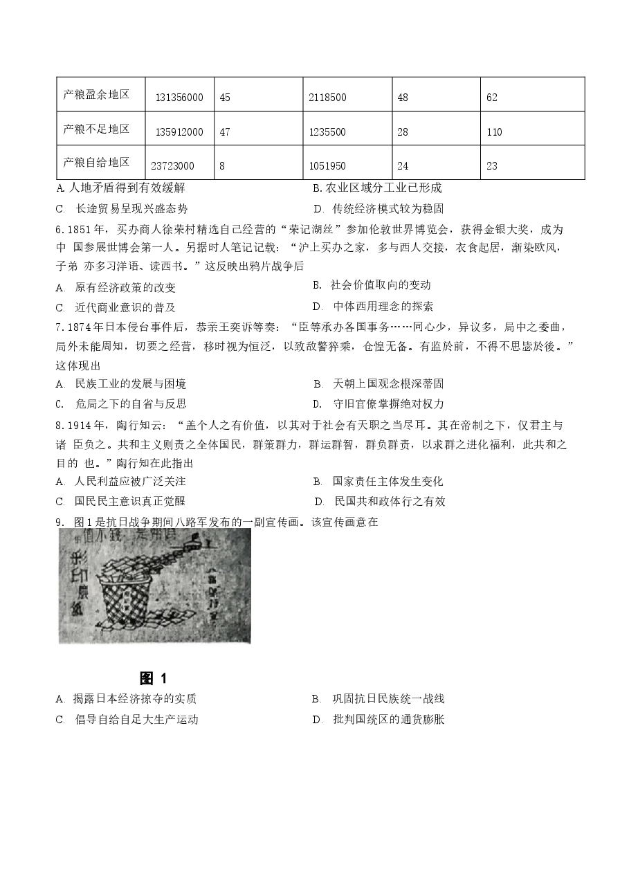 2026年2026届山东枣庄市高三下学期模拟考试(二模)历史试题 附答案新版.docx,第2页预览