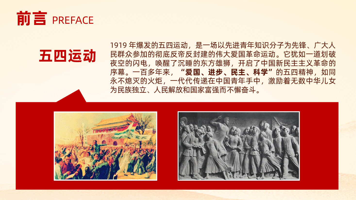 纪念五四运动107周年:《赓续五四精神激扬青春力量,在推动高质量发展中书写时代华章》(五四青年节ppt+讲稿).pptx,第2页预览