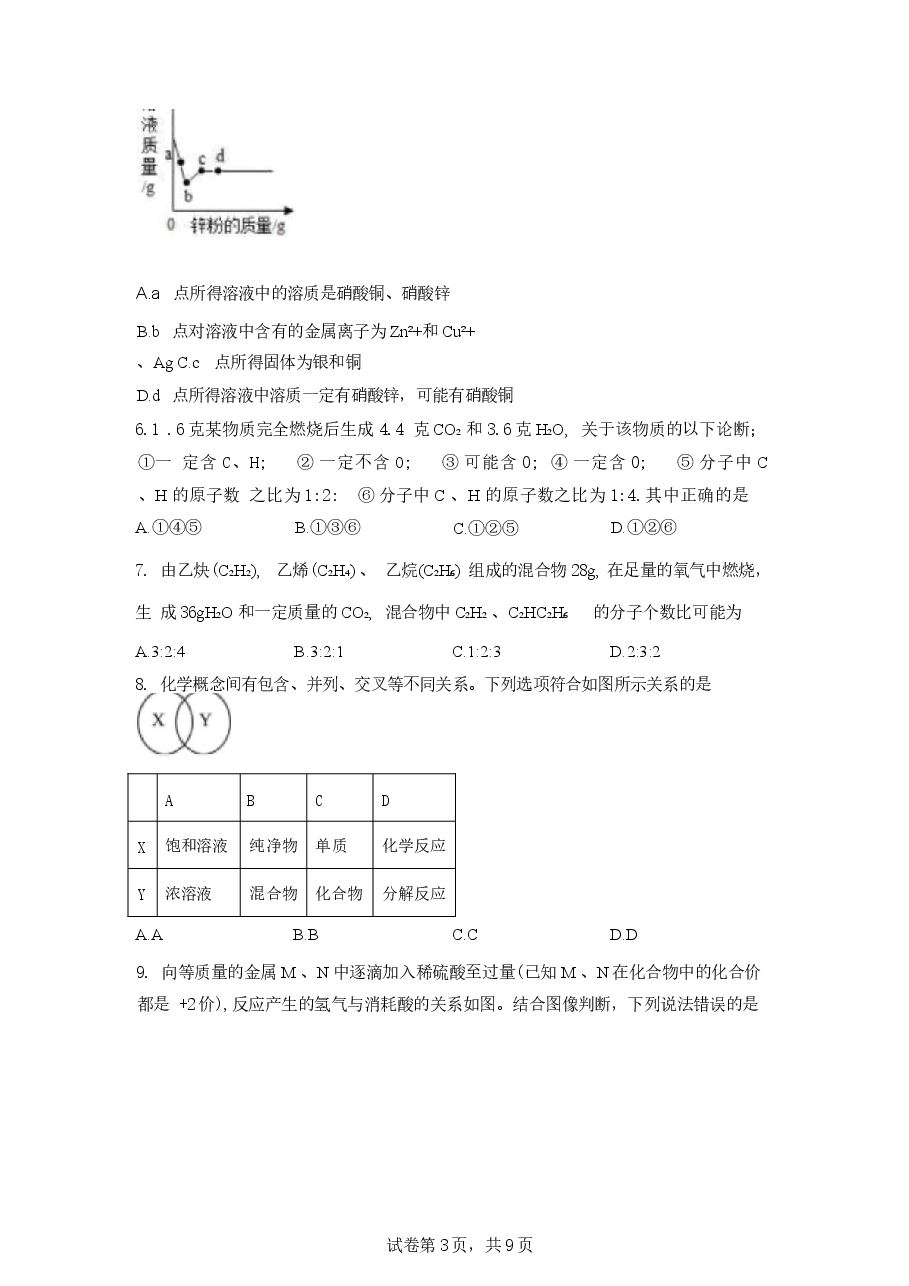模拟试卷2026年江苏南通高中中考自主招生化学试卷试题(含答案详解).docx,第3页预览