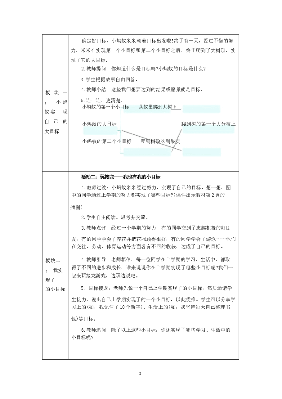 2026年部编版26春小学道德与法治一年级下册表格式教学设计全册新版.docx,第2页预览