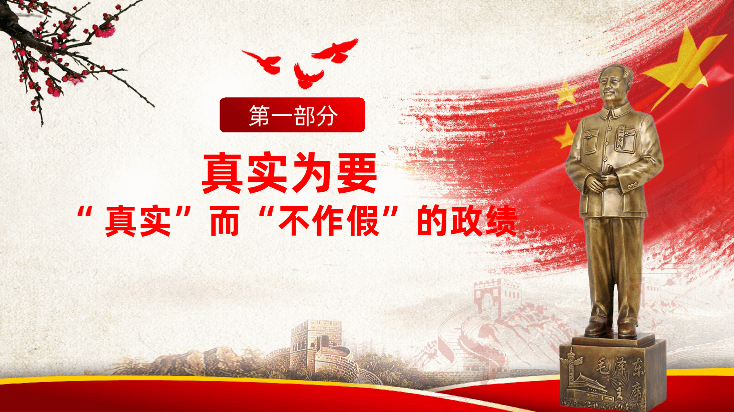 政绩观辅导ppt:从这12个字学习领悟毛泽东的政绩观标准——真实为要、民生为本、统筹兼顾.pptx,第4页预览