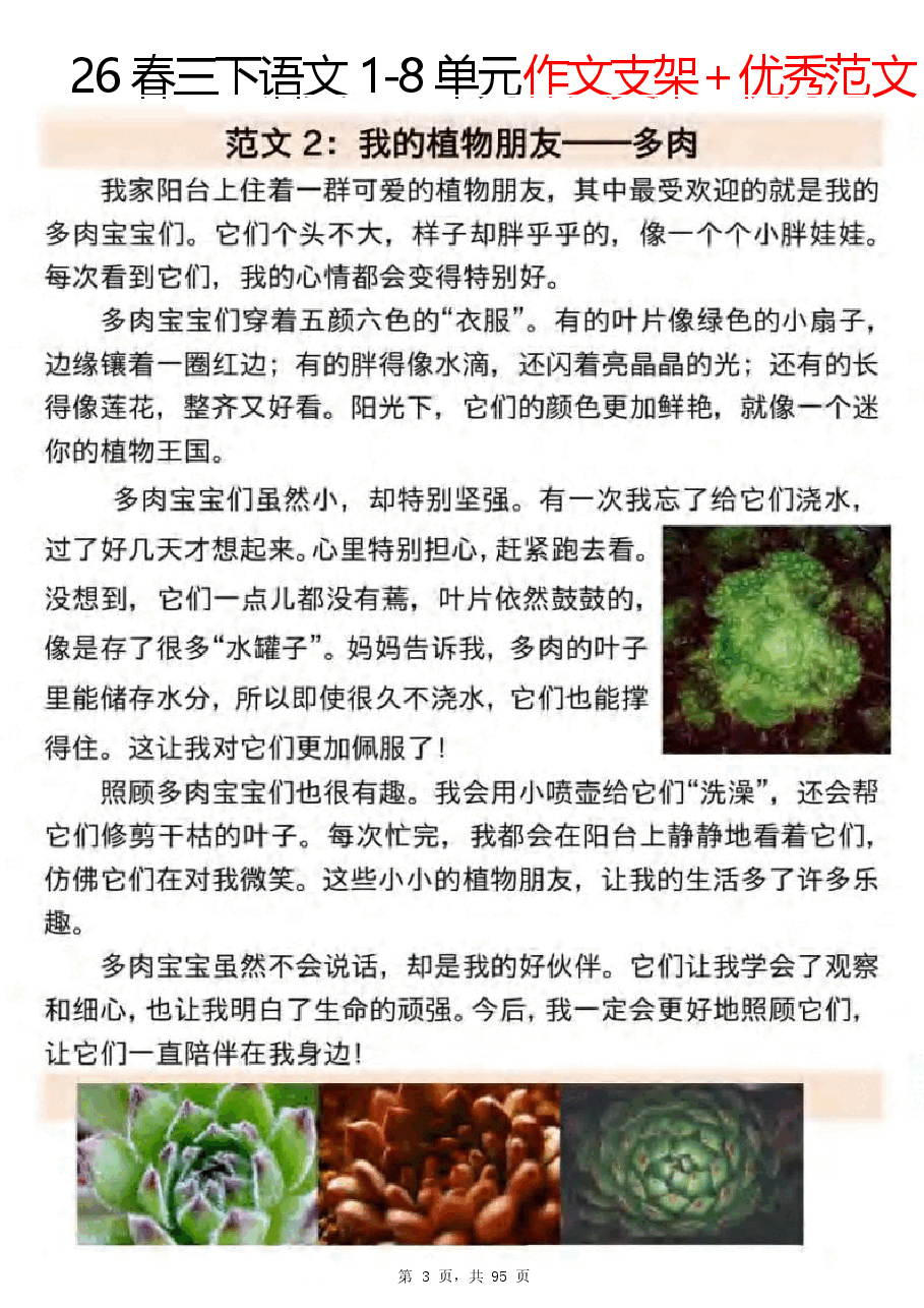2026年【春三下语文1-8单元作文支架+优秀范文85篇(95页).docx,第3页预览