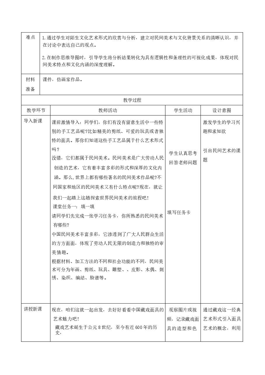 新版2024新版2025春人美版艺术美术七年级下册全册教案教学设计.docx,第2页预览