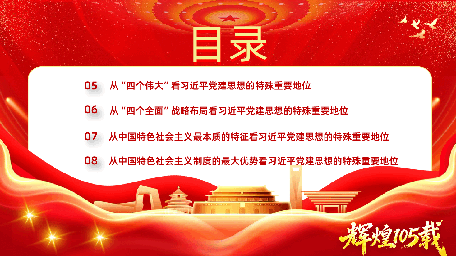 七一建党节热烈庆祝中国共产党成立105周年深刻认识习近平党建思想的特殊重要地位.pptx,第4页预览