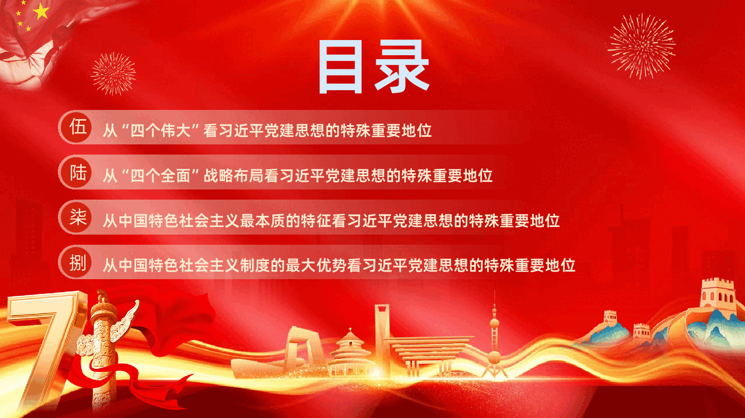 七一建党节热烈庆祝中国共产党成立105周年深刻认识习近平党建思想的特殊重要地位PPT课件.pptx，第4页预览