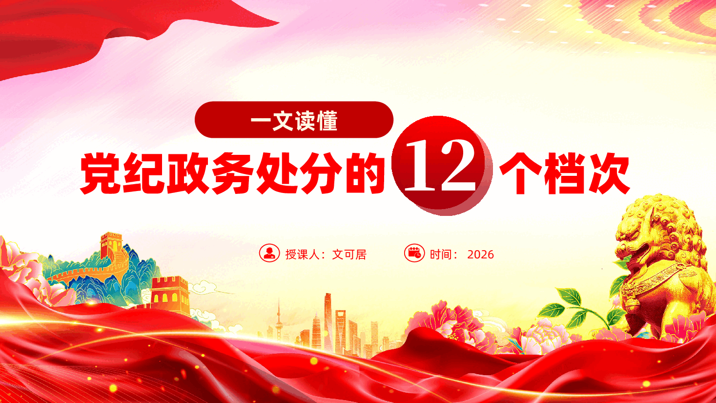 纪检监察实务党务知识ppt:一文读懂党纪政务处分的12个档次.pptx,第1页预览