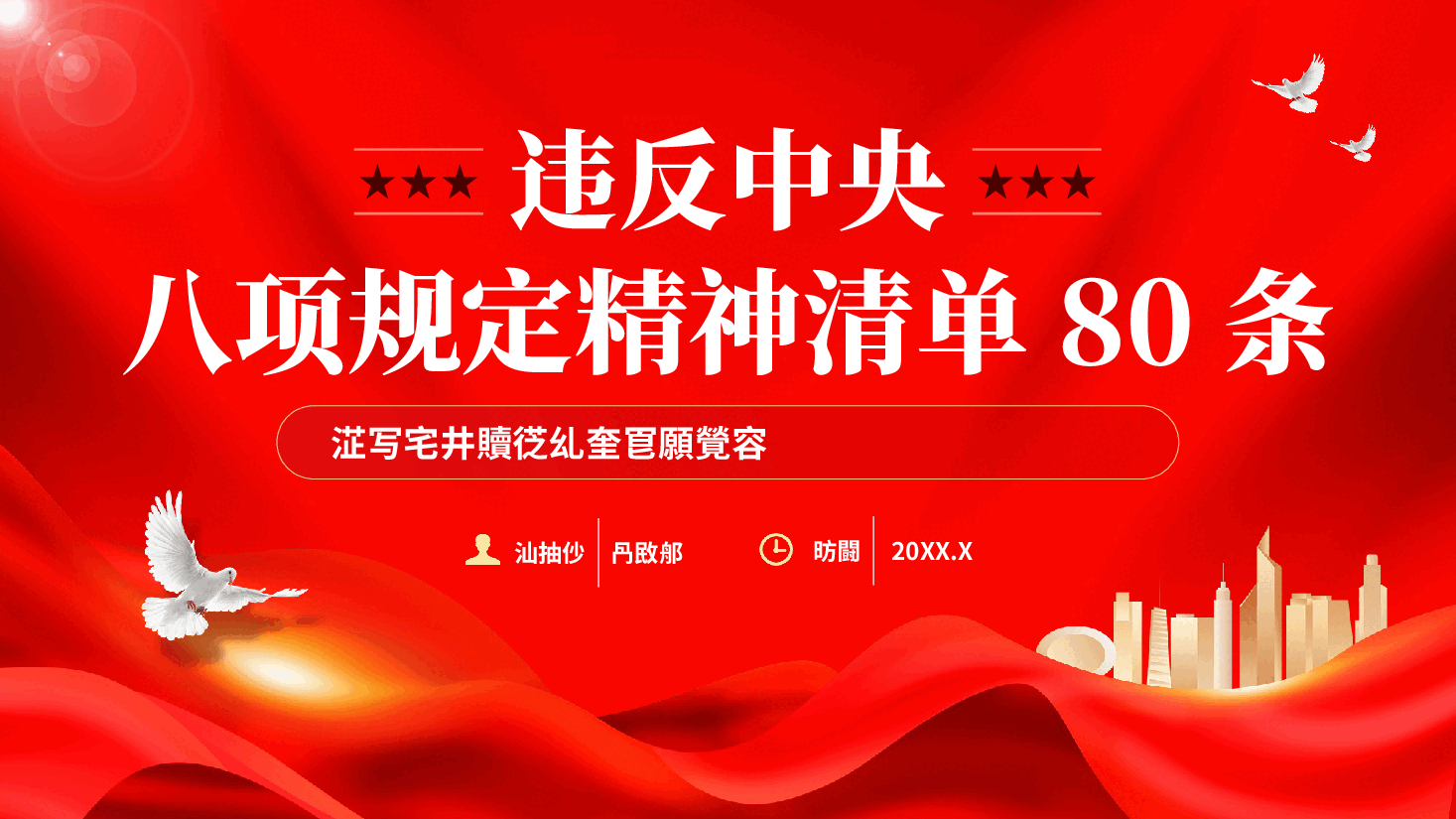 红色违反中央八项规定精神清单80条深入学习贯彻中央八项规定PPT党课.pptx,第1页预览