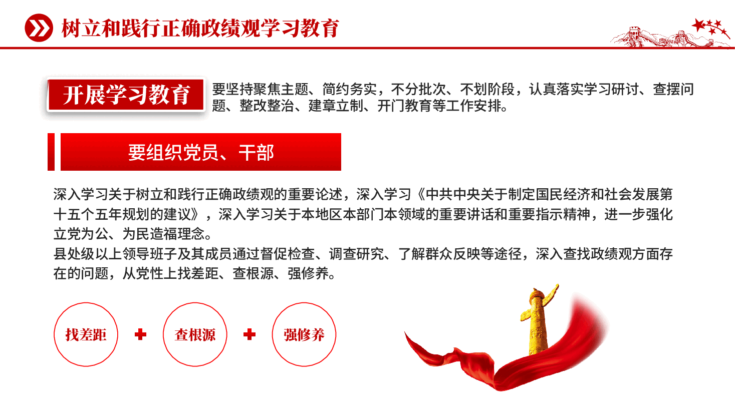 红色党政机关树立和践行正确政绩观立党为公为民造福科学决策真抓实干党课PPT.pptx,第4页预览