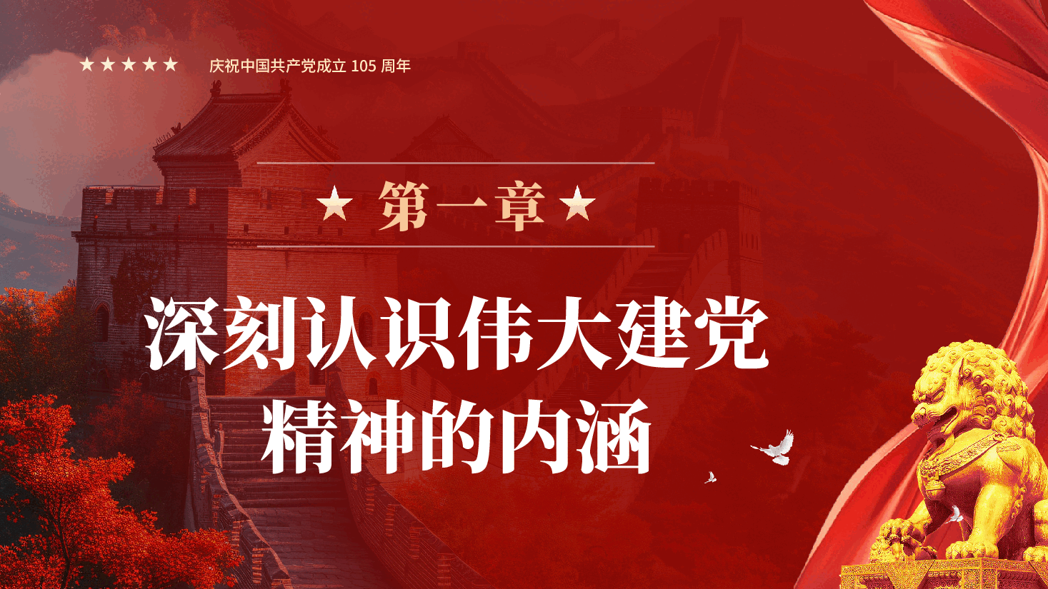 红色赓续精神血脉凝聚奋进力量建党105周年党课PPT.pptx，第3页预览