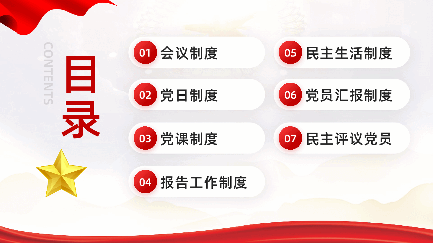 红色党支部七项组织生活制度党员民主生活专题党课PPT.pptx,第2页预览