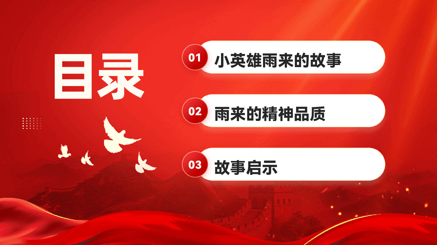 红色小英雄雨来故事学习解读雨来爱国精神品质专题党课PPT.pptx,第2页预览