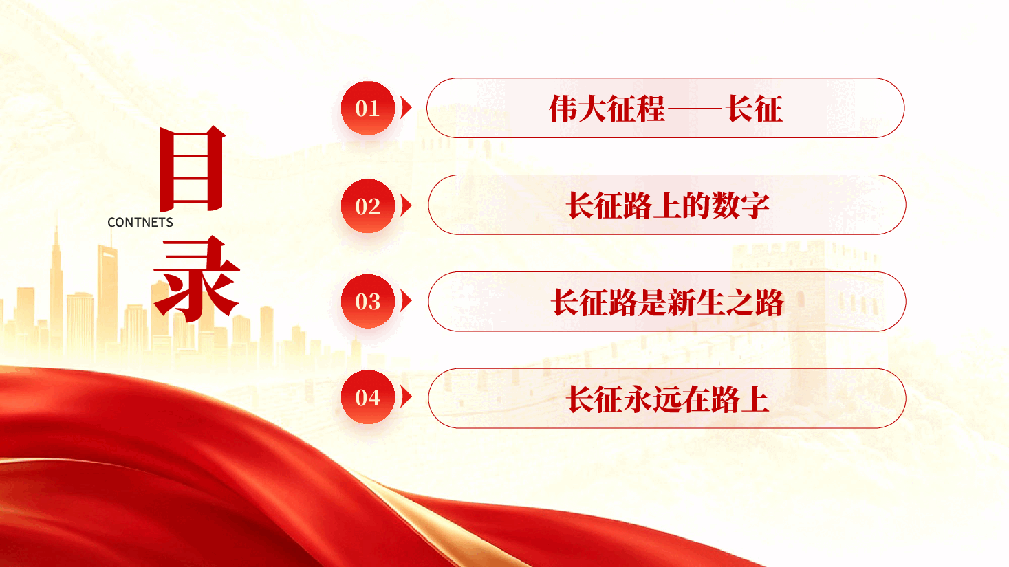 红色纪念中国红军长征胜利90周年长征精神专题党课PPT.pptx,第2页预览