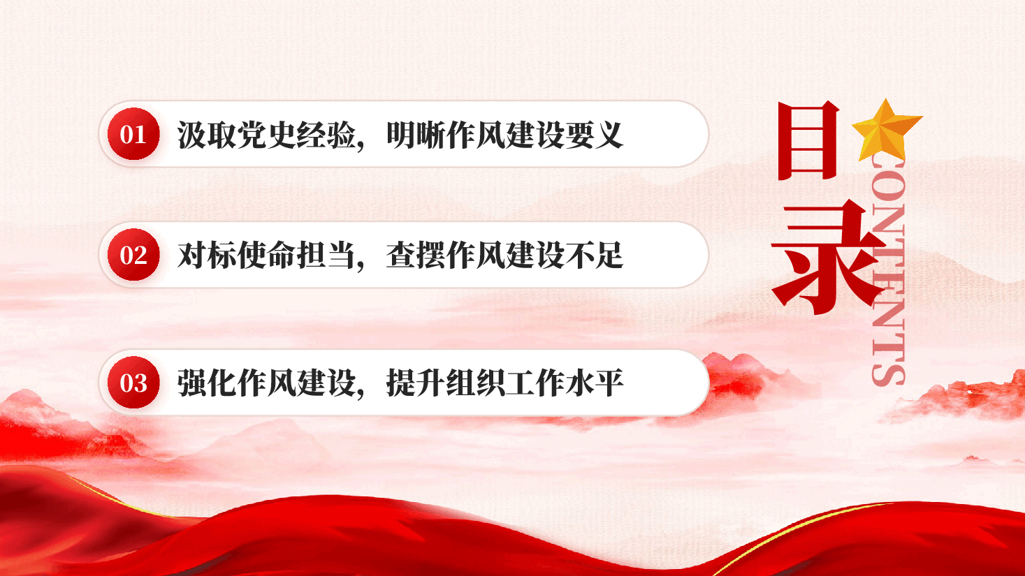 红色坚定信念强作风勇担使命谱新篇作风建设建党105周年党课PPT.pptx,第3页预览