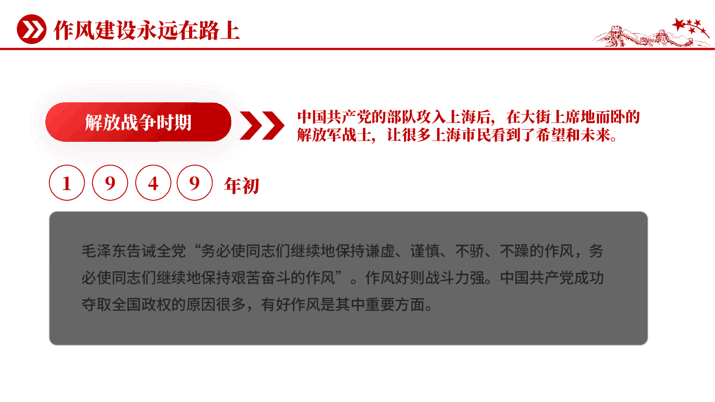 红色作风建设永远在路上党员干部党风作风建设党课PPT.pptx,第4页预览