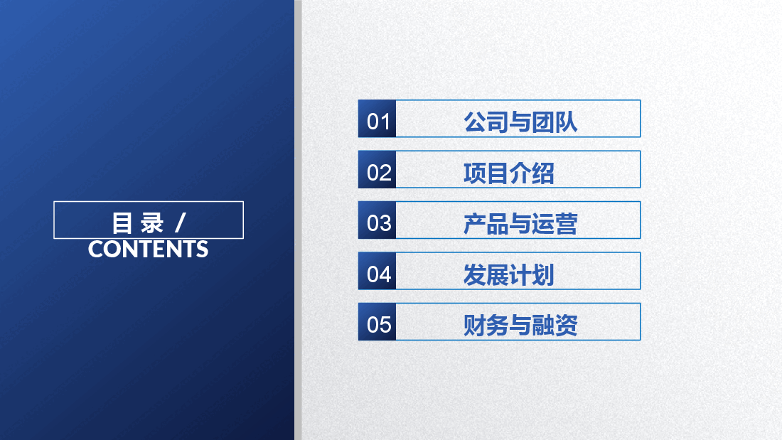 创业商业融资计划书PPT模板商务简约风格.pptx,第3页预览