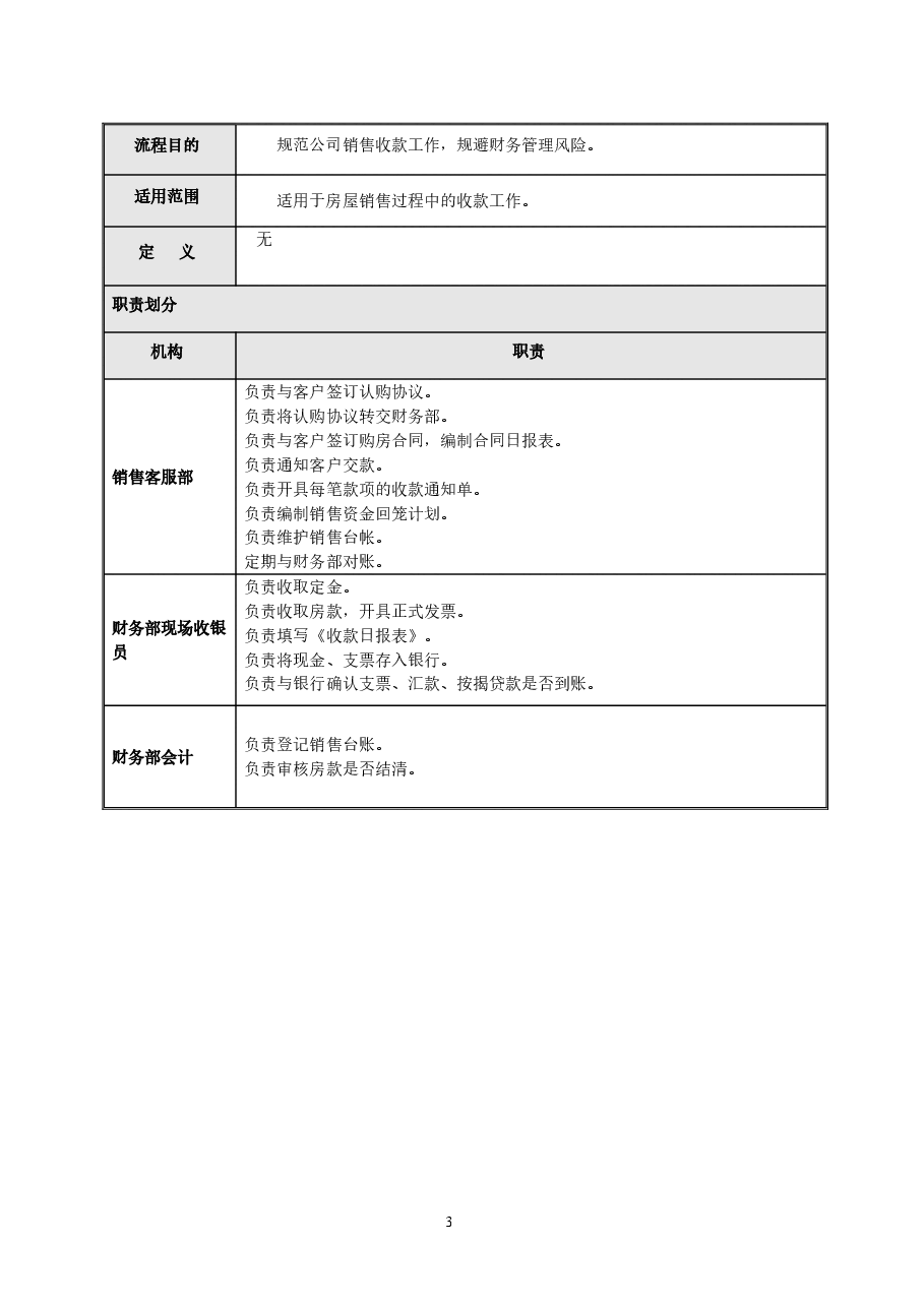 房地产公司销售收款管理工作指引.doc，第3页预览