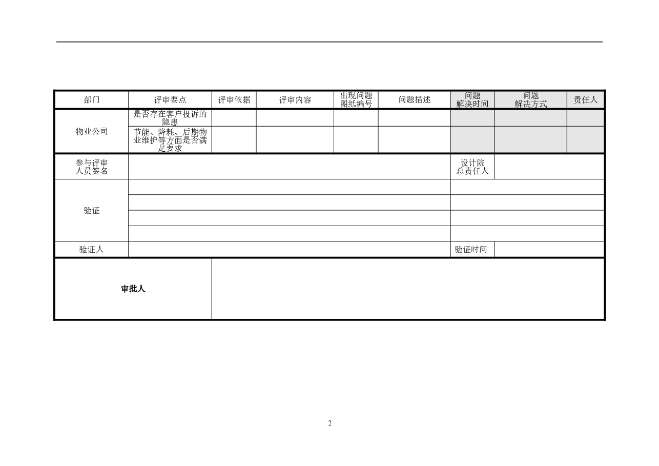 地产项目施工图阶段设计评审表.doc，第2页预览