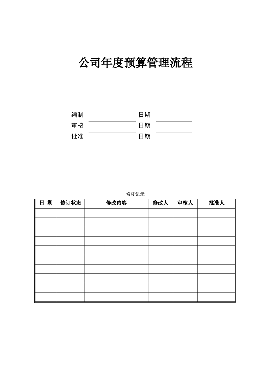 国企公司年度预算管理流程.doc,第1页预览