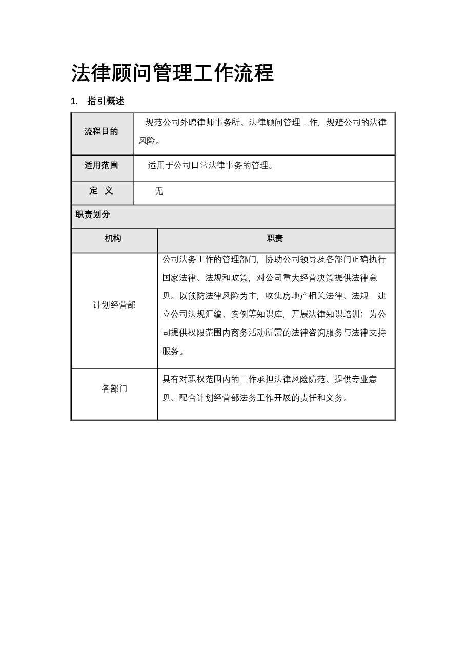 公司法律顾问管理工作流程.docx,第1页预览