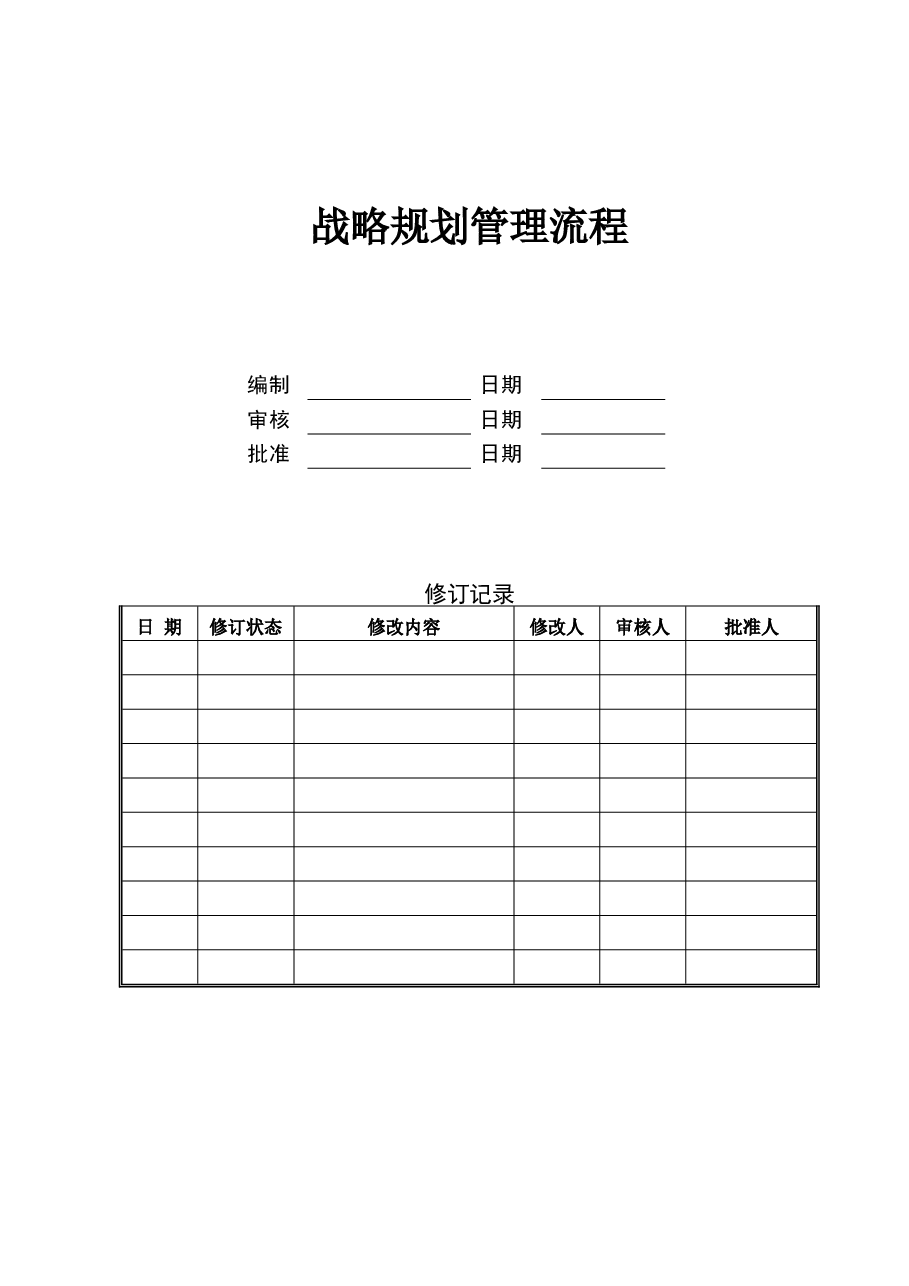 公司战略规划管理流程和制度.doc,第1页预览