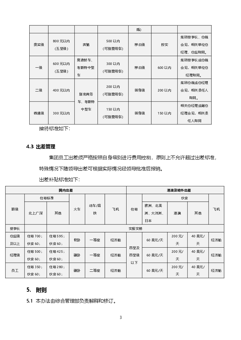 集团公司差旅费、出差补贴、来宾接待管理制度.doc,第3页预览
