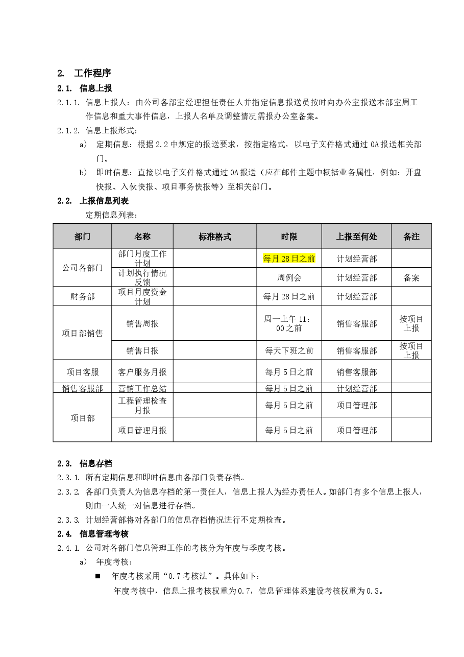 房地产央企信息报送管理工作指引.doc,第3页预览